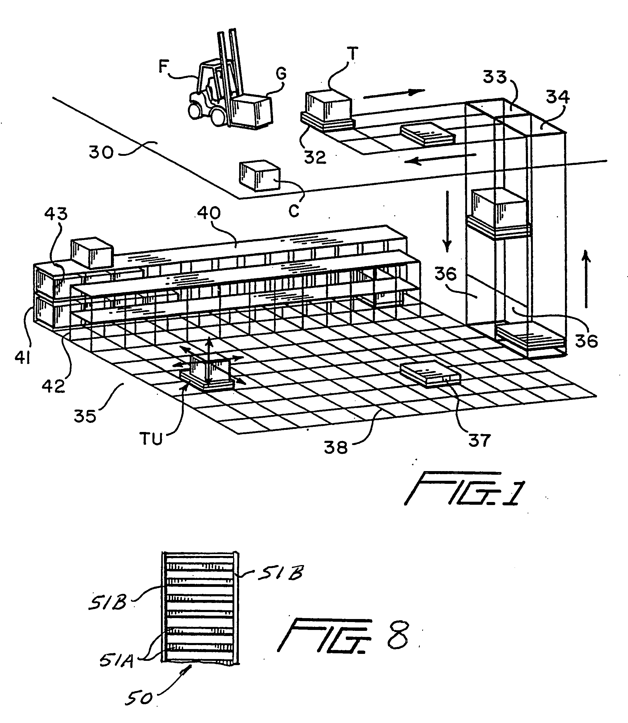 Automated material handling system with load transfer vehicles