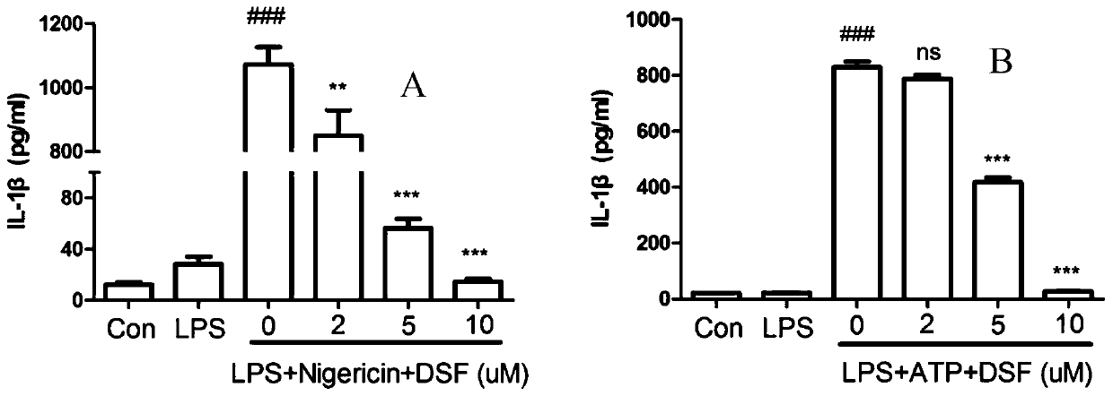 Application of disulfiram in preparing drugs for preventing and treating diseases related to NLRP3 inflammasome