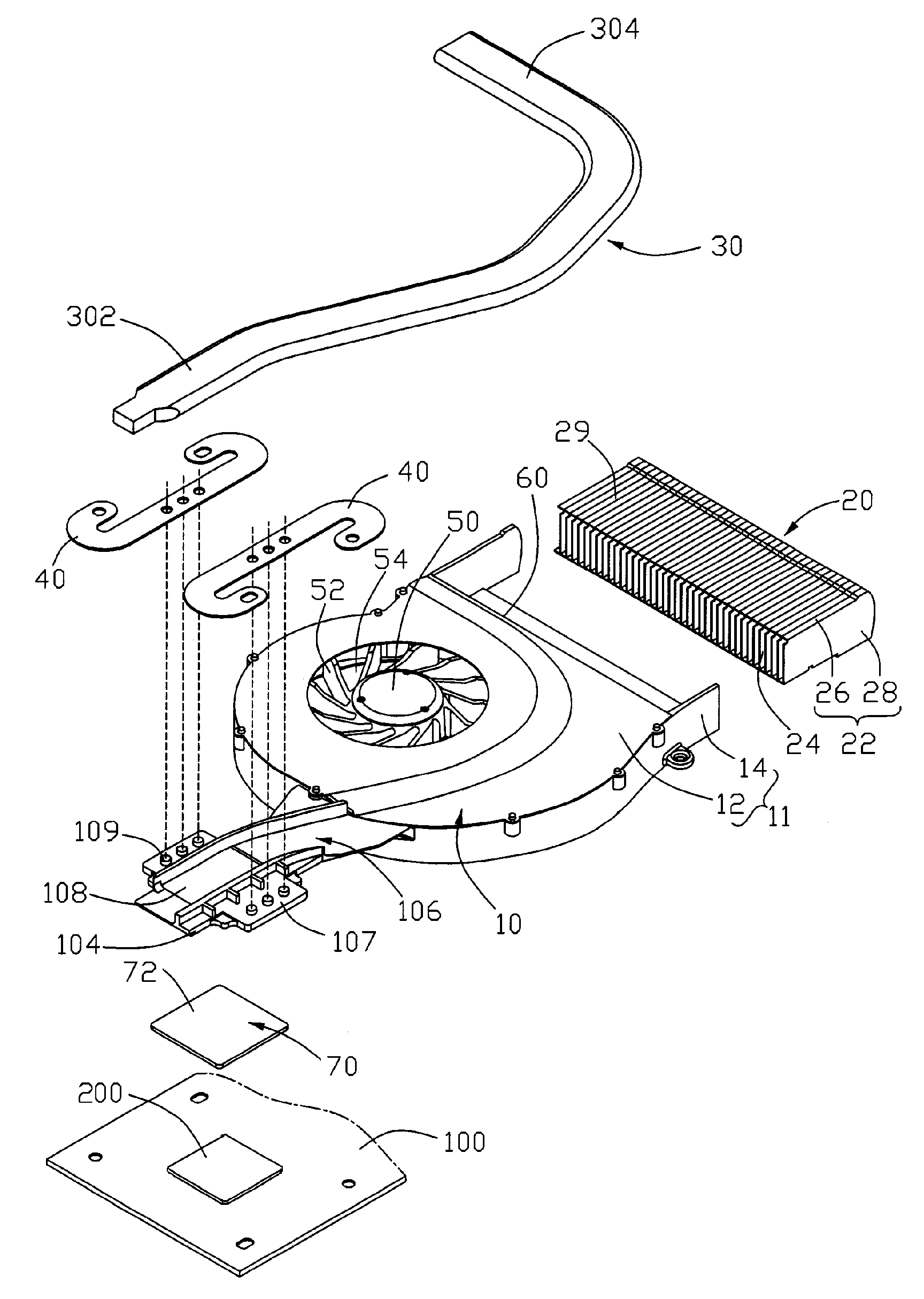 Heat dissipation module for electronic device