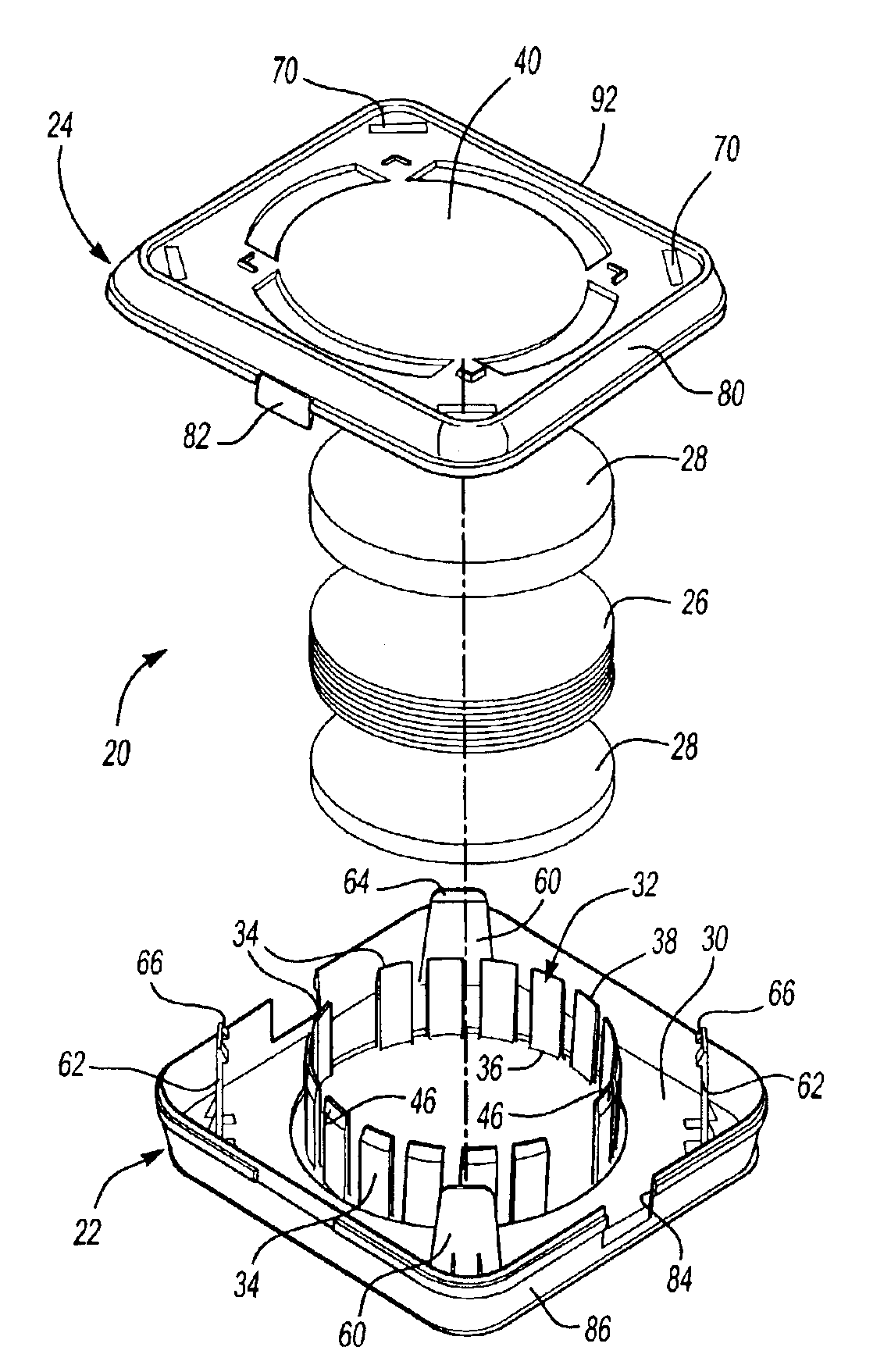 Container with an adjustable inside dimension that restricts movement of items within the container