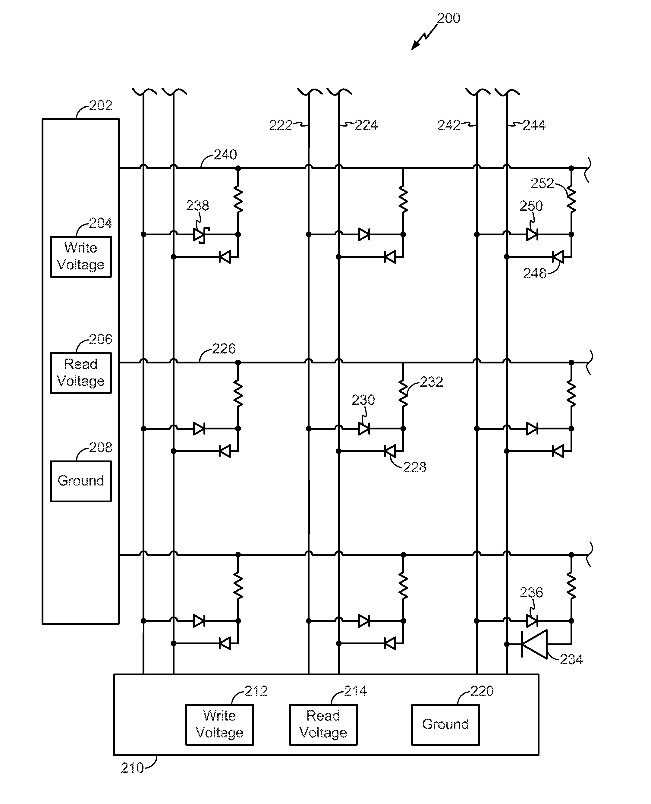 Resistance based memory having two-diode access device