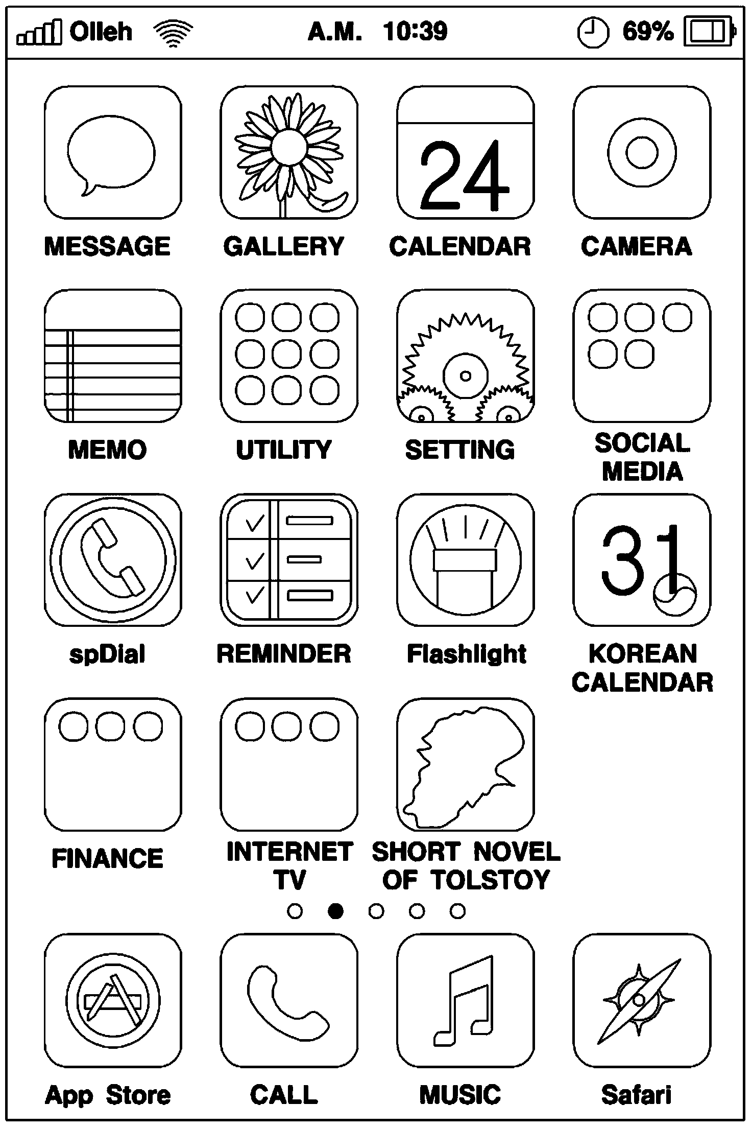 Menu configuration and system of smart device