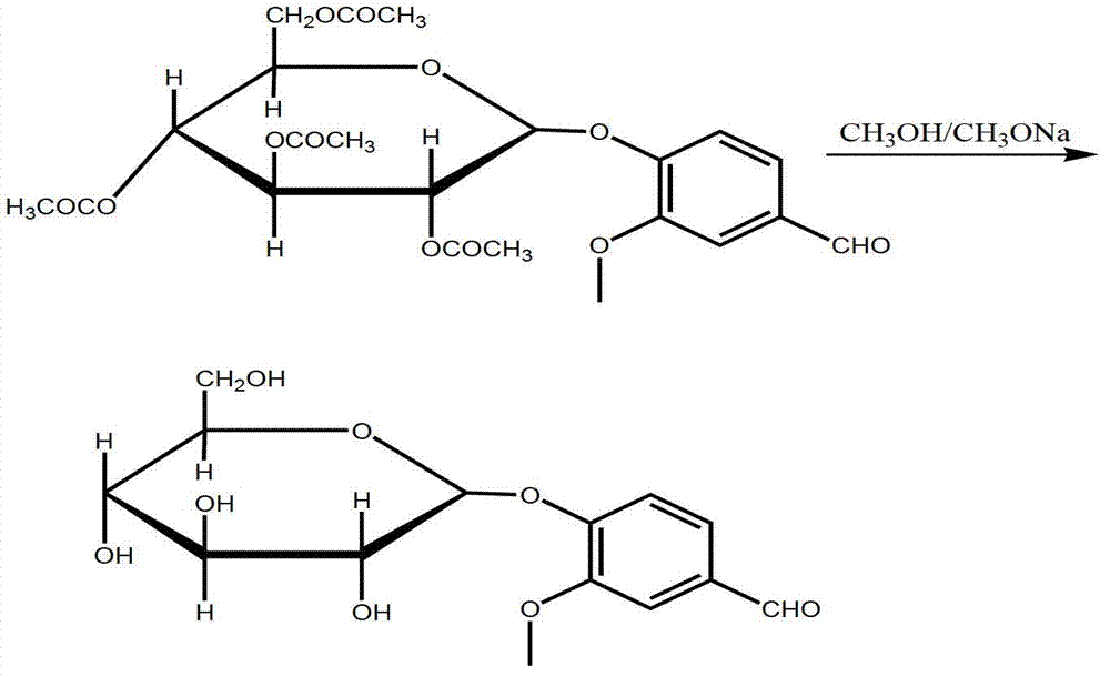 Preparation method of vanillin glucoside and application of vanillin glucoside in tobacco flavoring