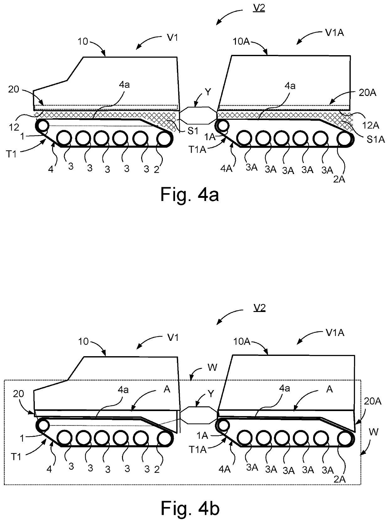 Swim-arrangement for amphibious tracked vehicle