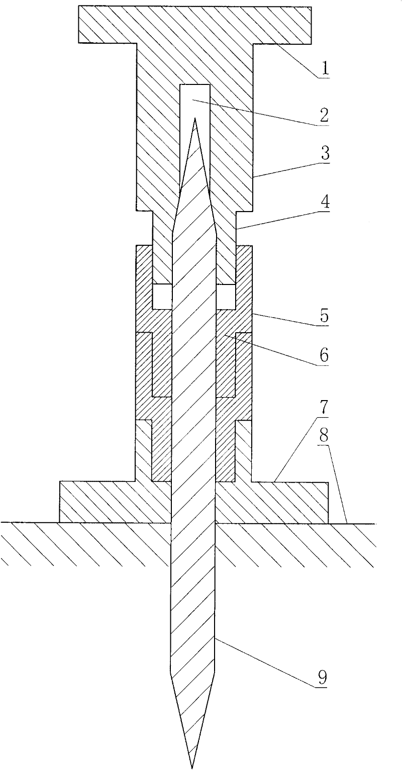 Axial drive-in stabilizer for double-headed nail