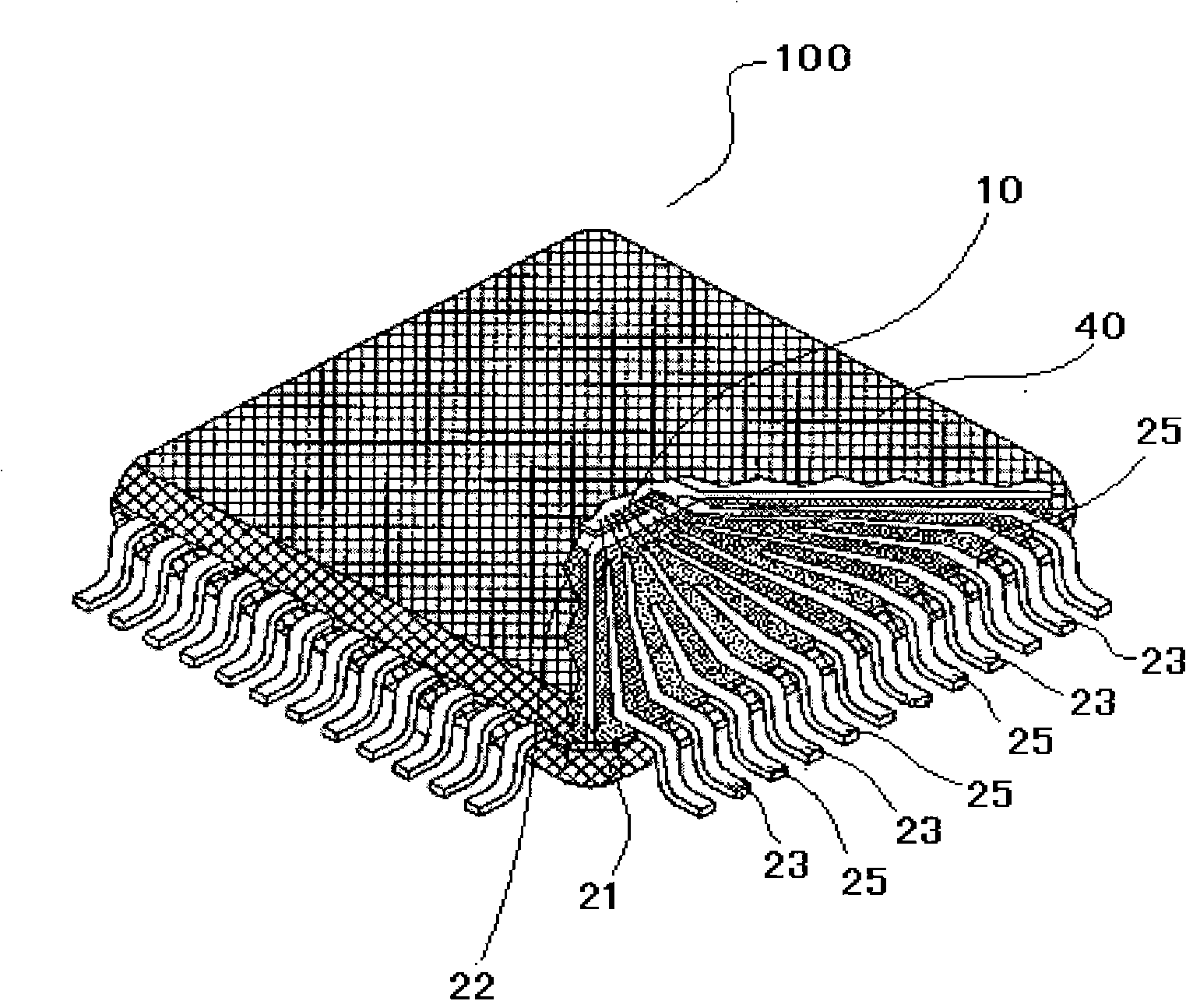 Semiconductor device, leadframe and structure for mounting semiconductor device