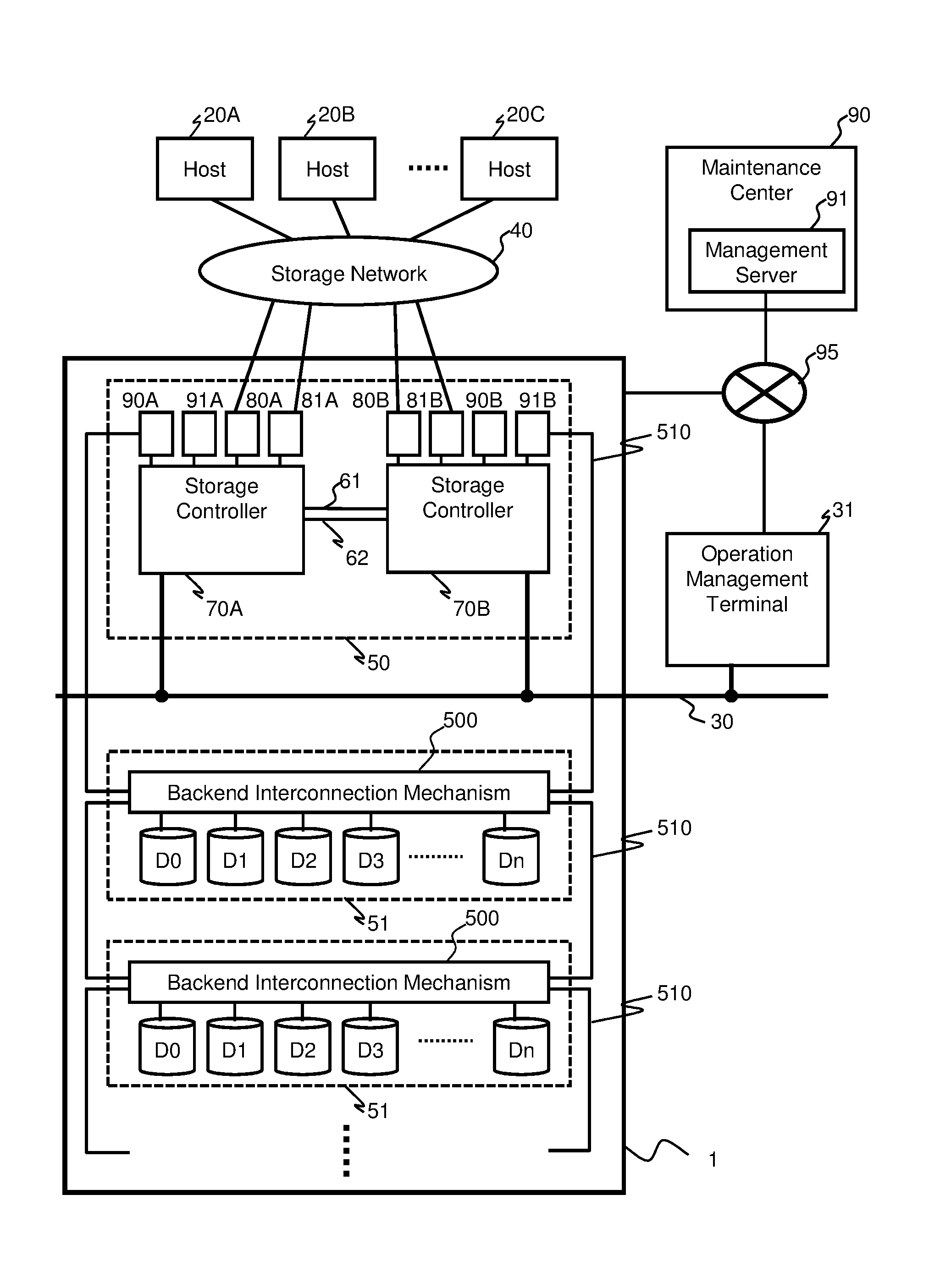 Storage device and maintenance/operation system therefor