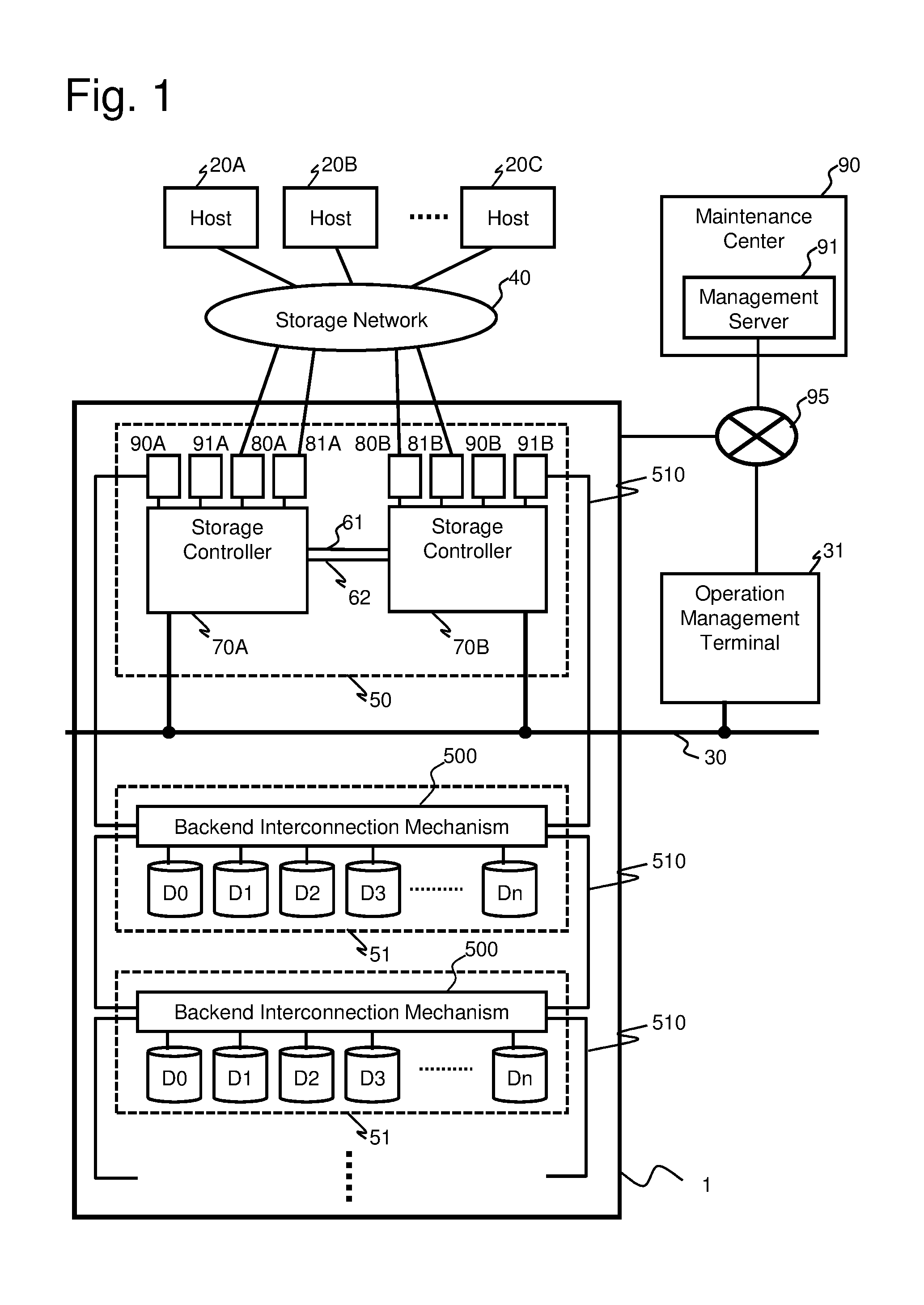 Storage device and maintenance/operation system therefor