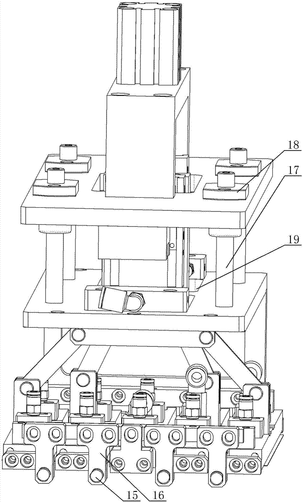 Midair piece breaking-off mechanism and corresponding piece separation material-collecting station