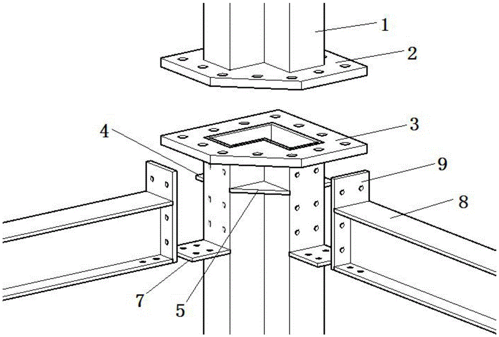 Beam-column node connecting device for assembled steelwork