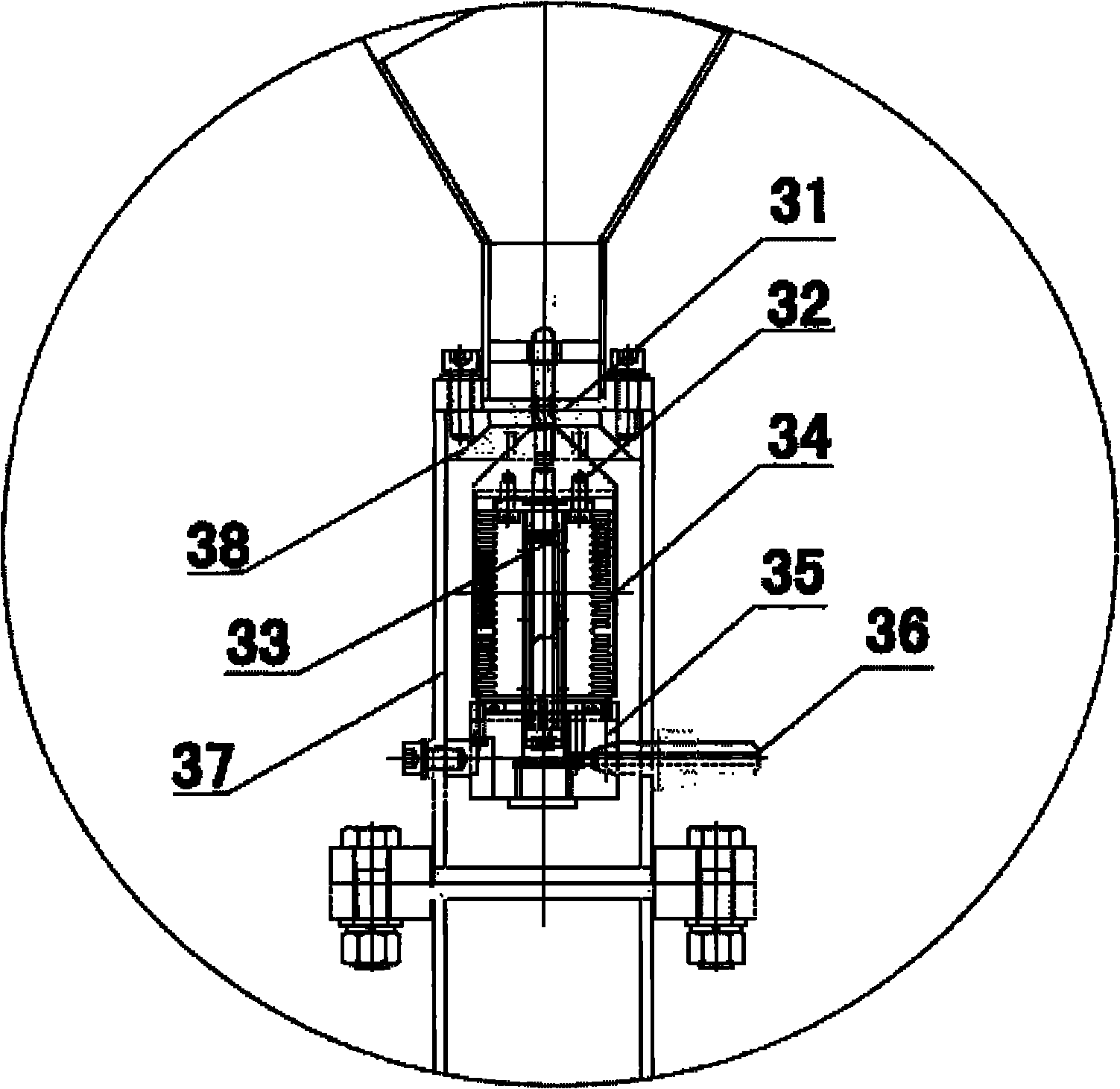 Powder charging and discharging device