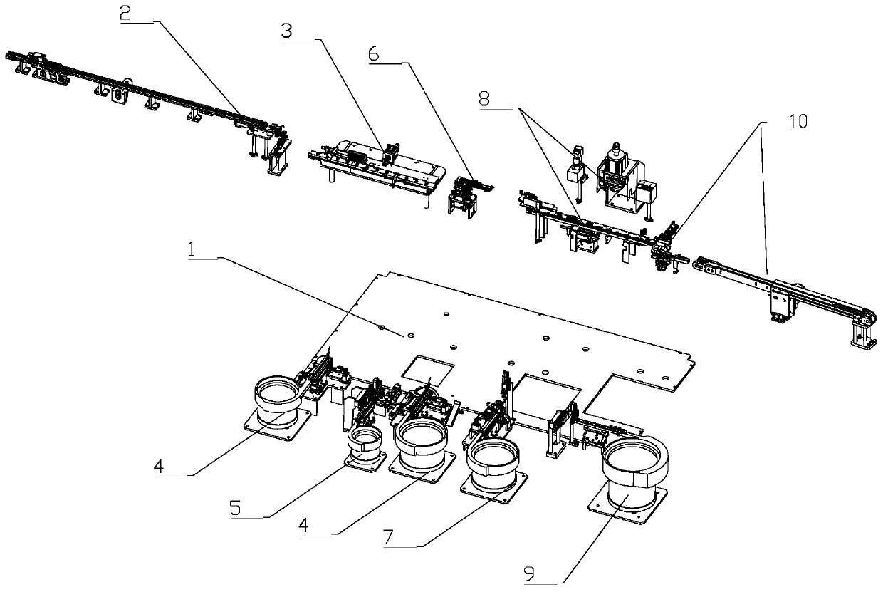 A micro switch automatic assembly production system and a sorting and feeding device