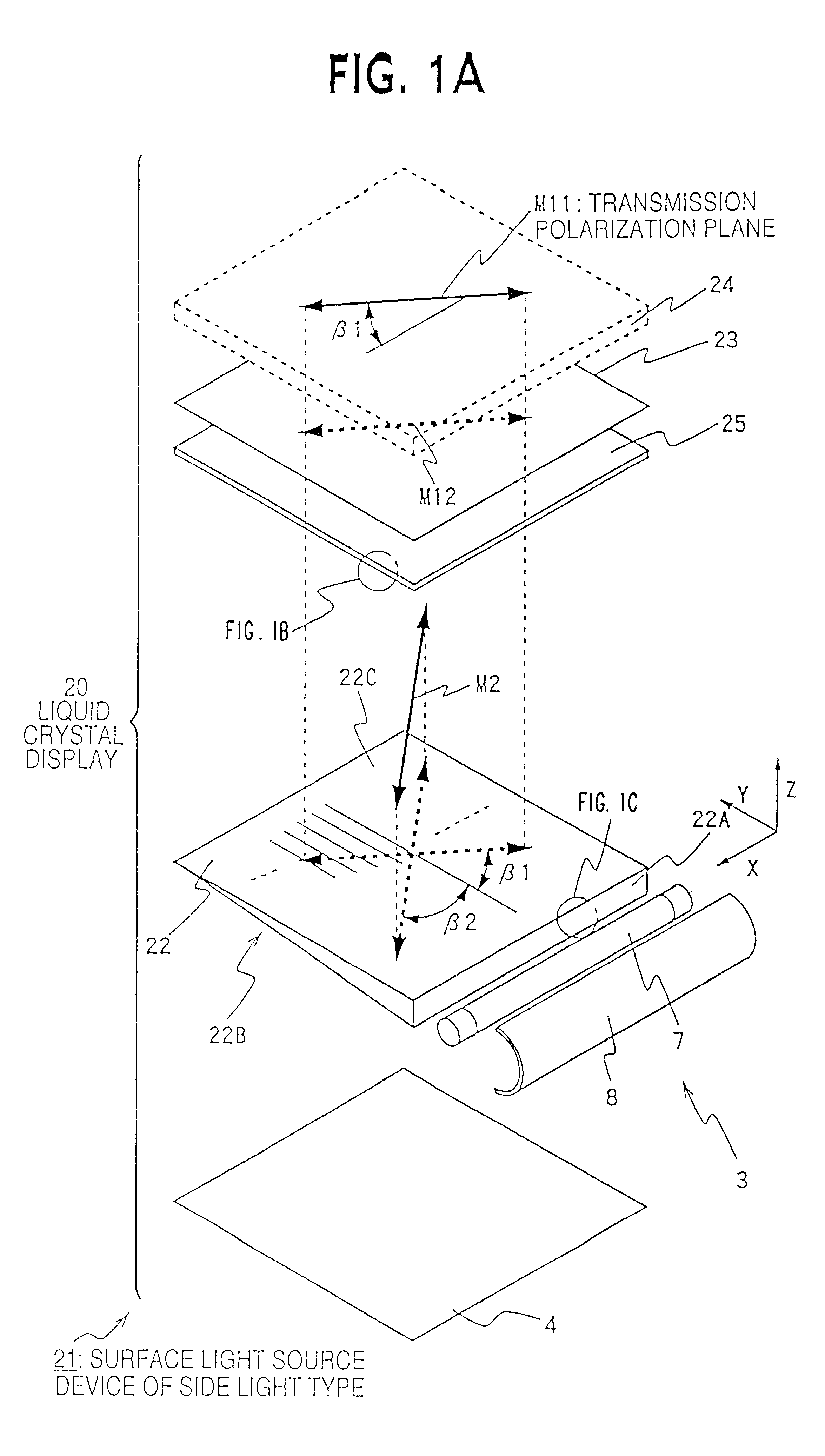 Surface light source device of side light type and liquid crystal display