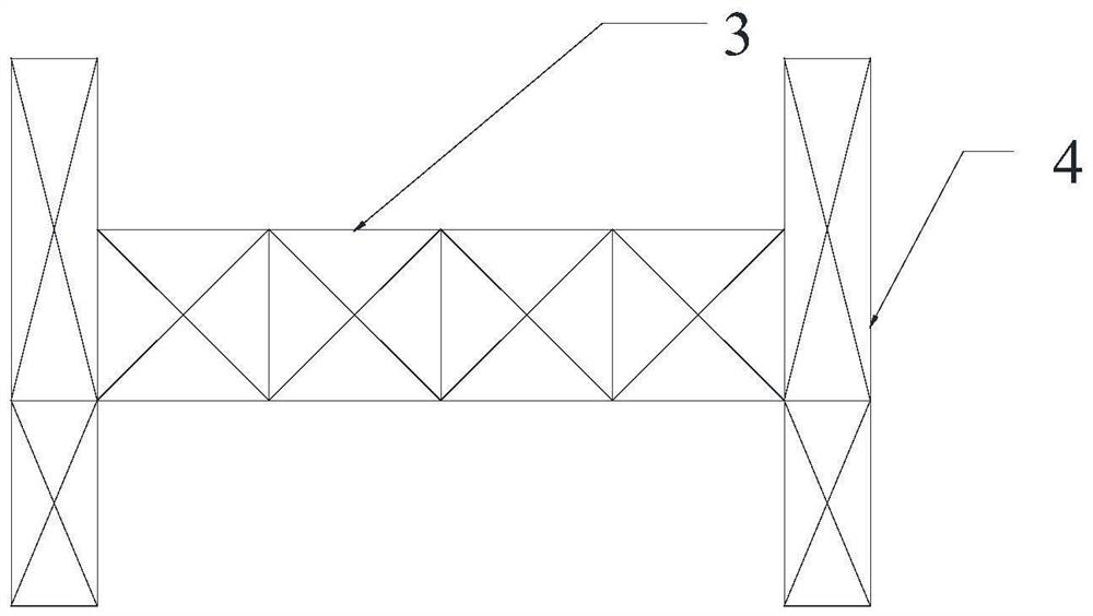 Quickly-mounted space truss large-span light steel walking bridge and construction method thereof