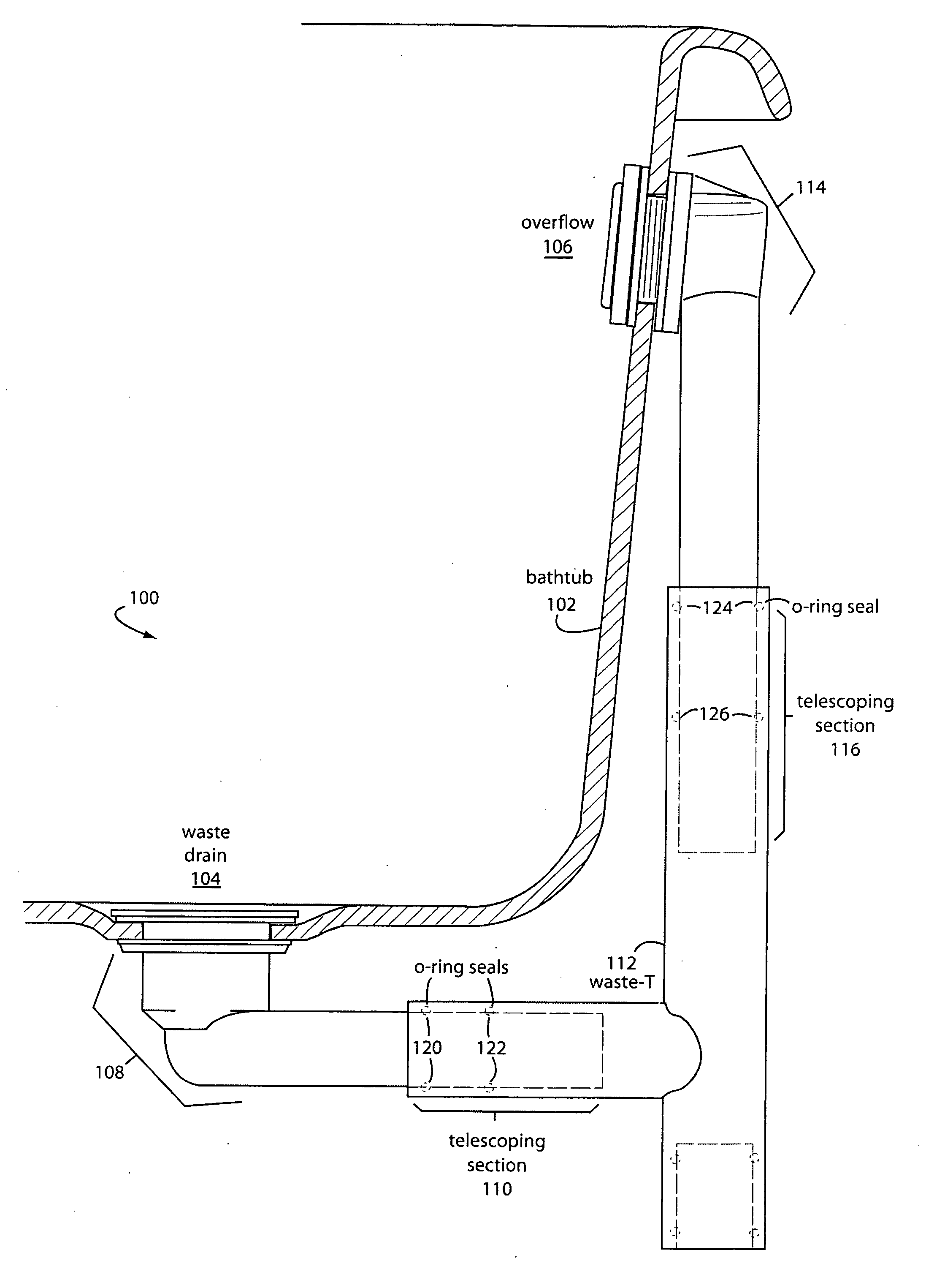 Bathtub waste and overflow assembly