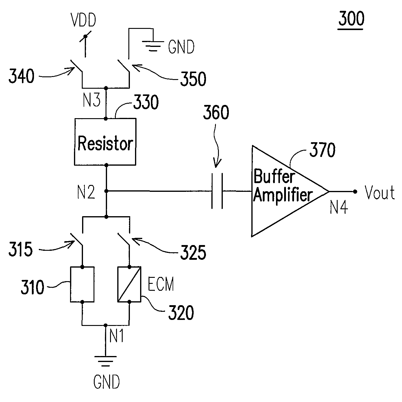 Alternative sensing circuit for MEMS microphone and sensing method thereof