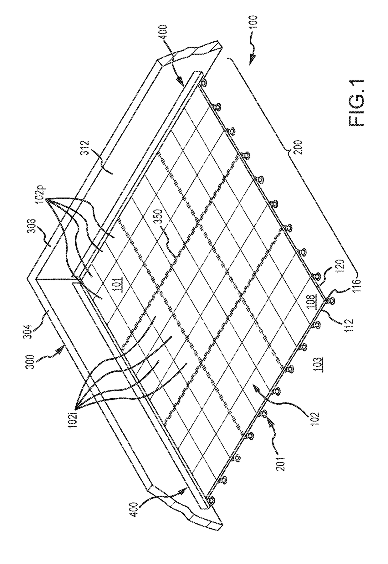 Peripheral stabilizing system for elevated flooring surface