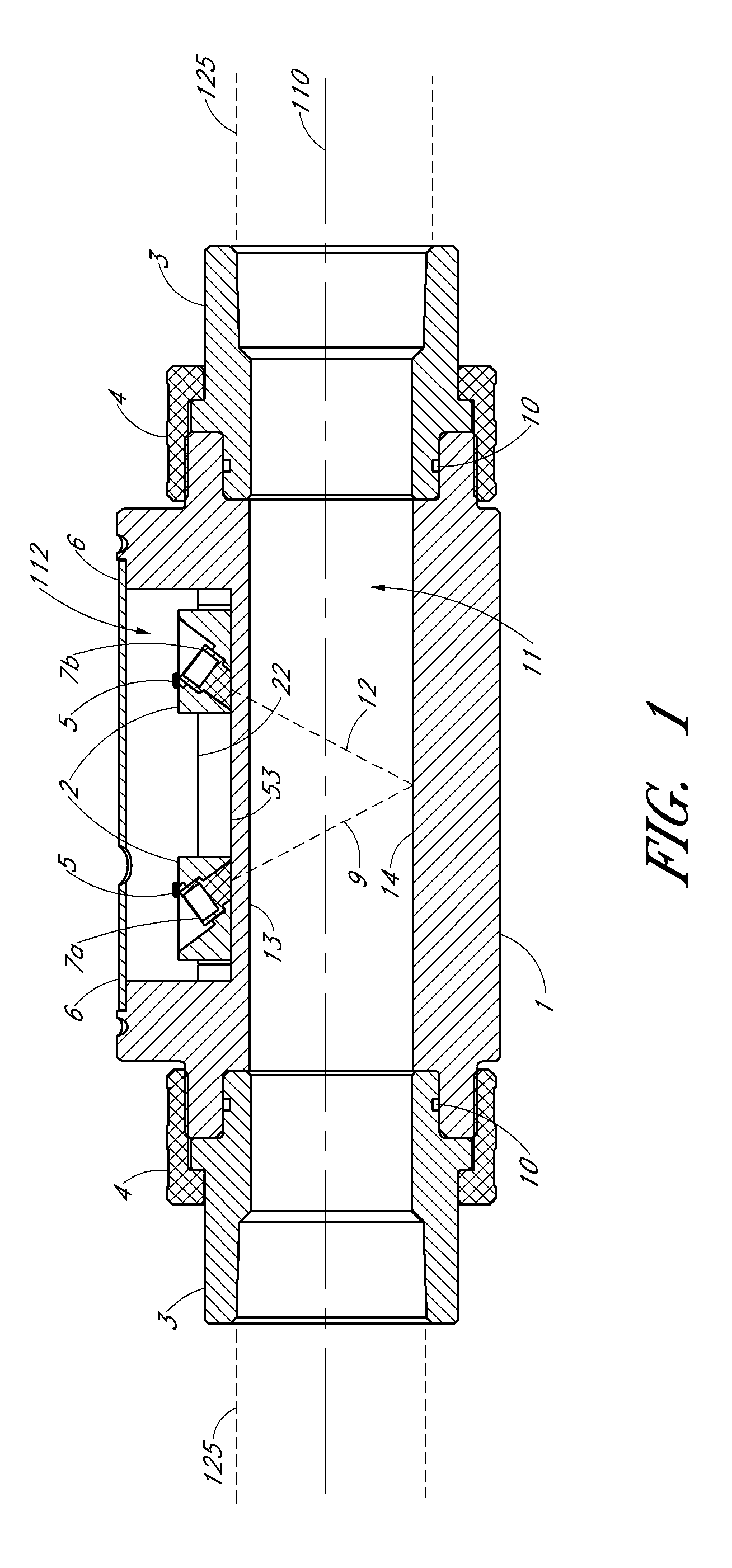Inline ultrasonic transducer assembly device and methods