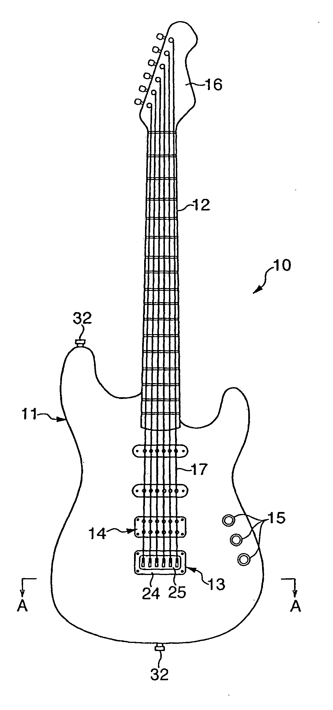 Body structure of stringed instrument