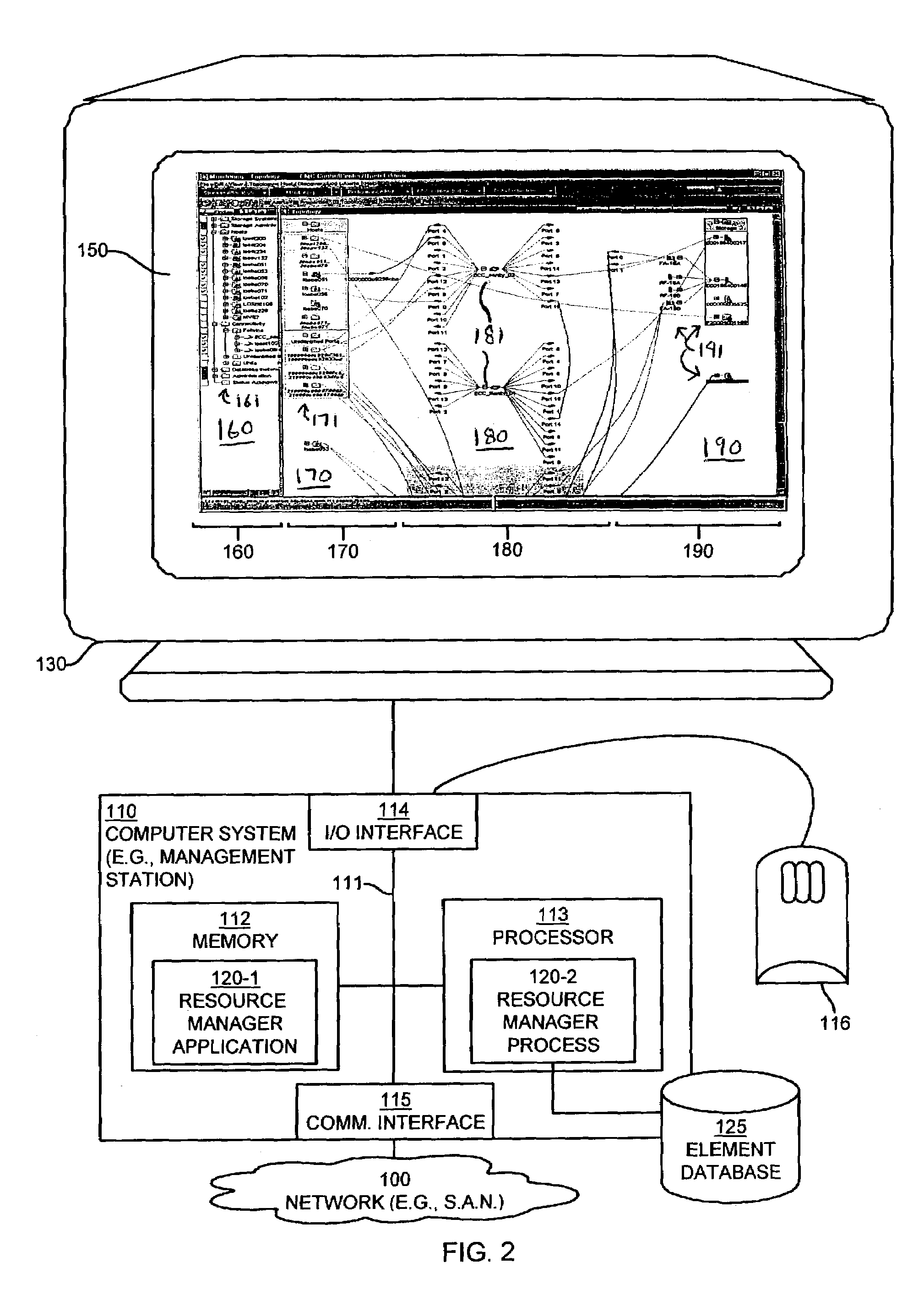 Methods and apparatus for managing network resources using a network topology view