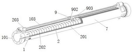 Photo-thermal driving type membrane distillation treatment device for salt-containing industrial wastewater