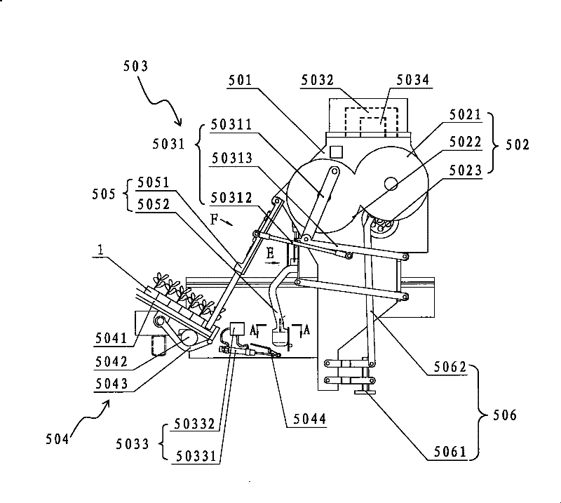 Pot seedling planting device and pot seedling transplanting machine with the same