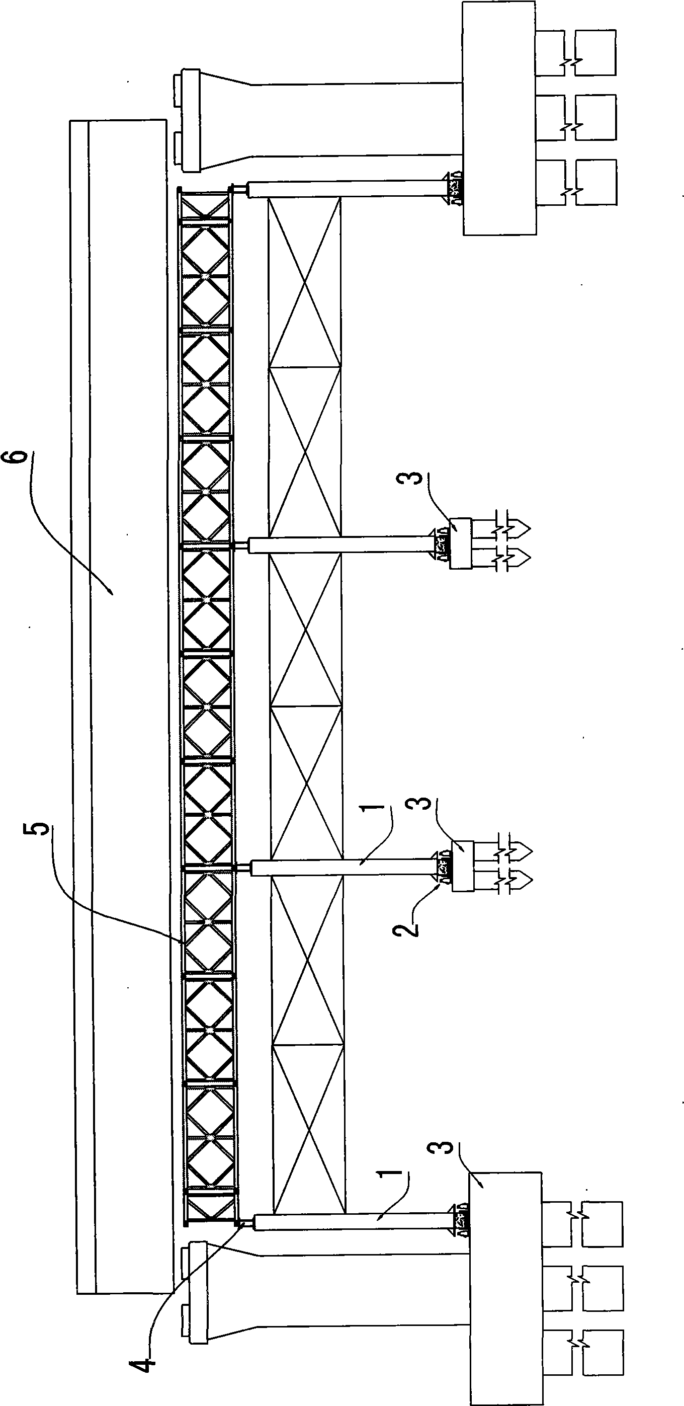 Beam-column type support and method for constructing multi-section adjacent bridges using same