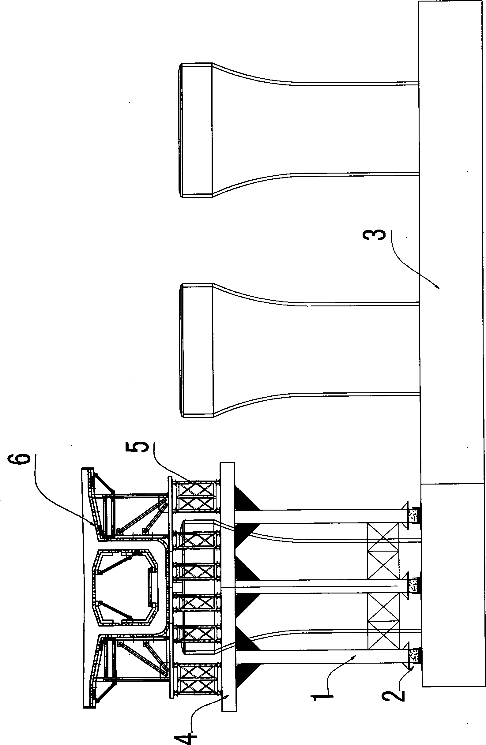 Beam-column type support and method for constructing multi-section adjacent bridges using same