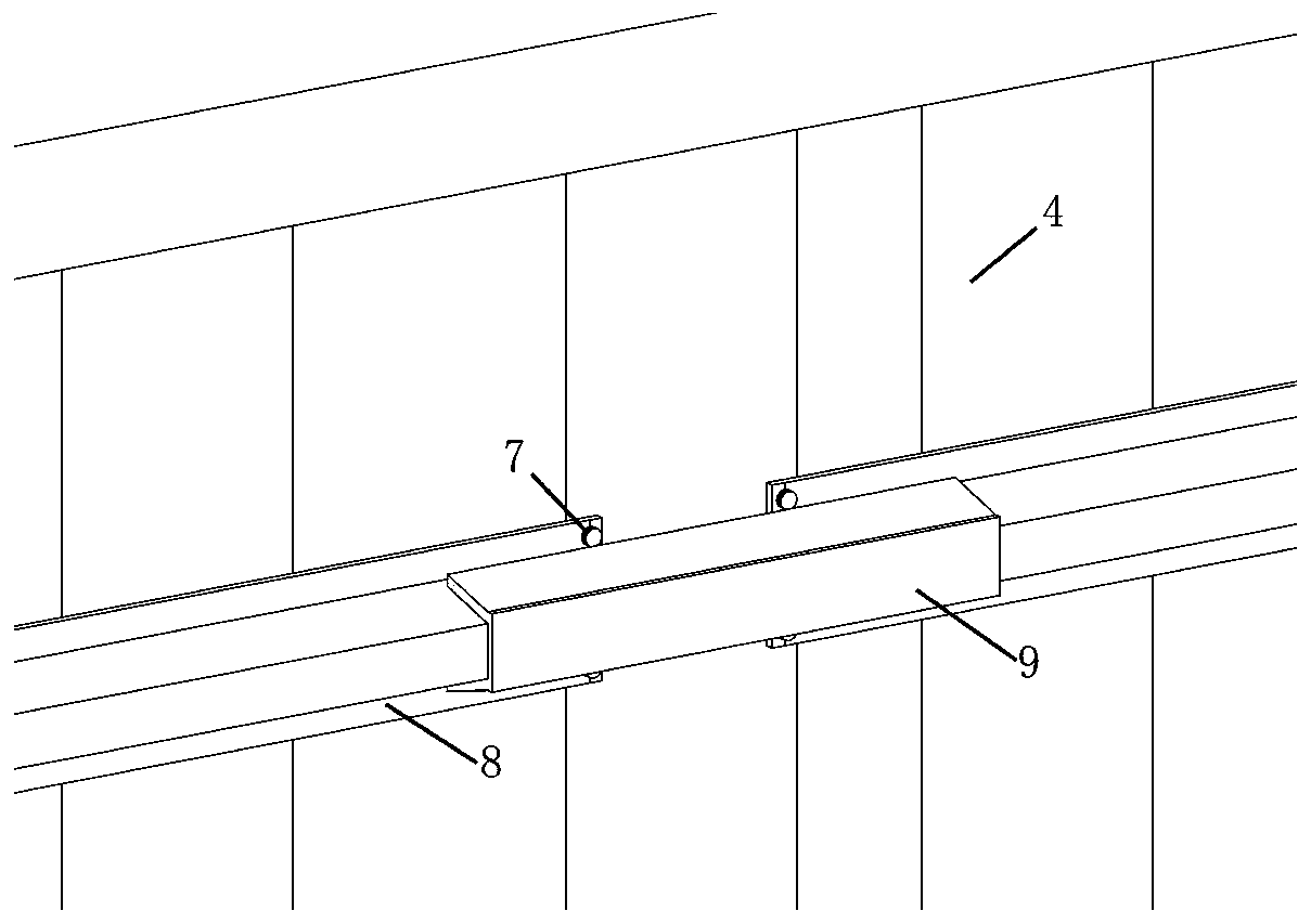 Waveform steel web composite beam structure with multi-section stiffening rib and construction method thereof