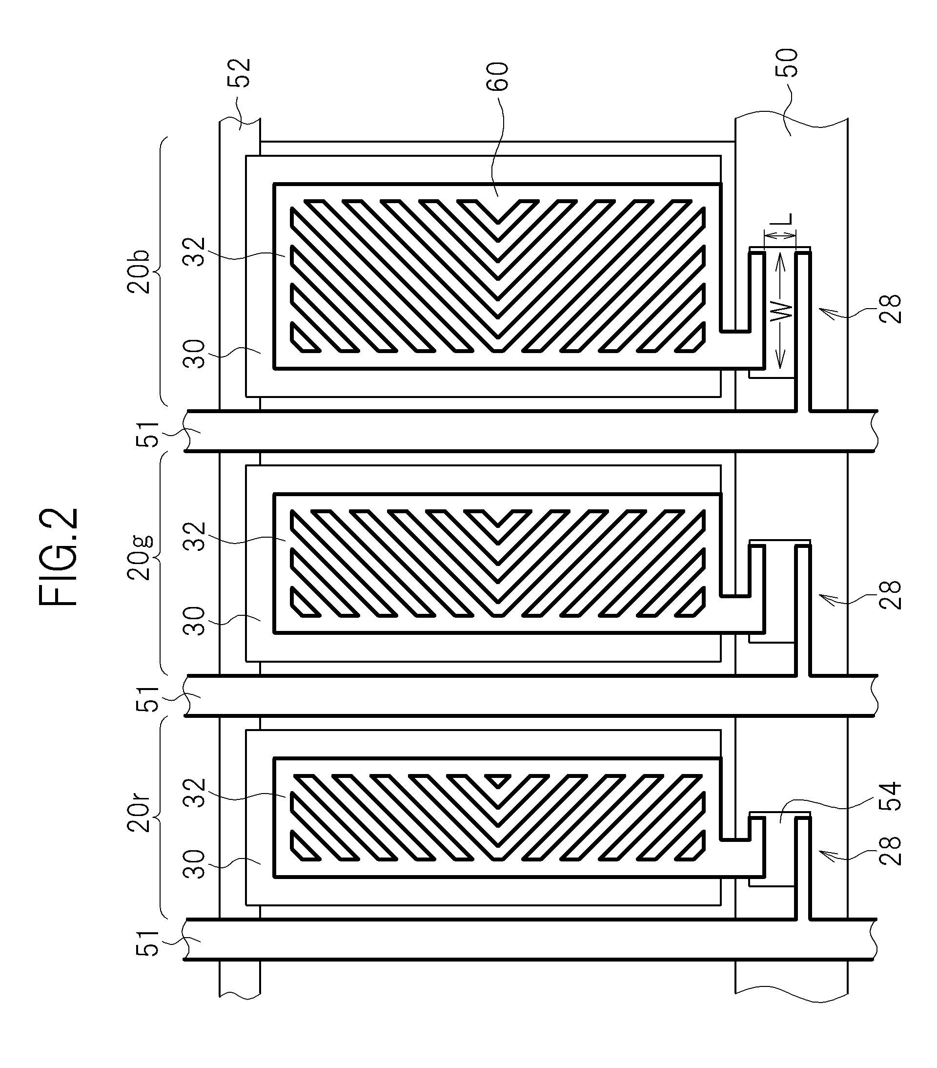 Liquid crystal display device with red, green and blue subpixels having different aperture ratios