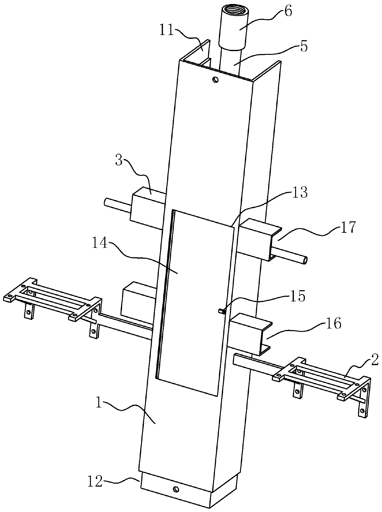 Auxiliary mounting structure for building vertical surface air conditioner external unit