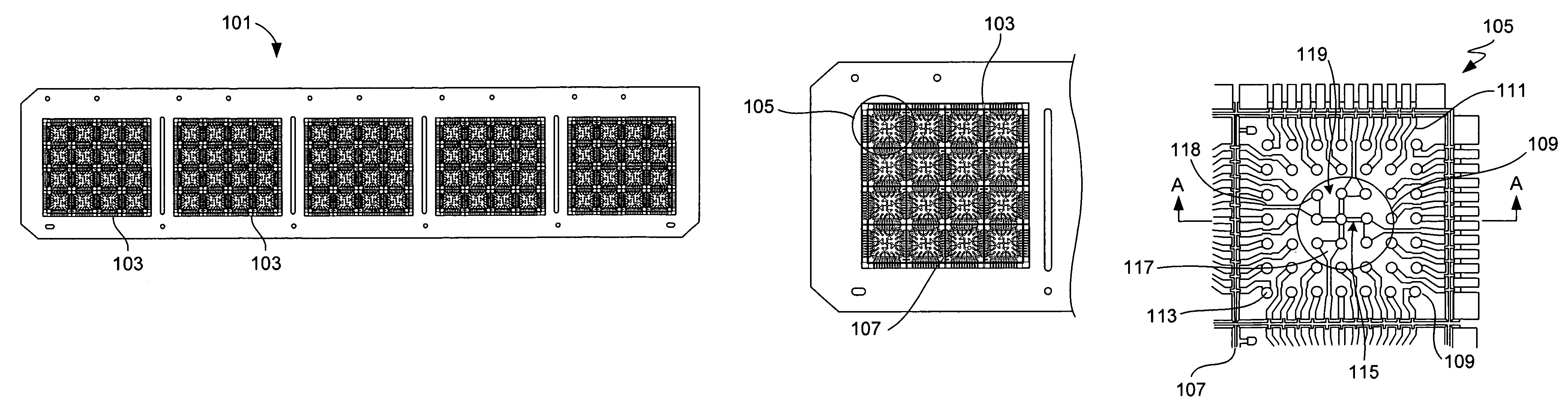 Wire bonding on thinned portions of a lead-frame configured for use in a micro-array integrated circuit package