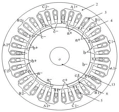 Bearing-free permanent magnetic synchronous generator