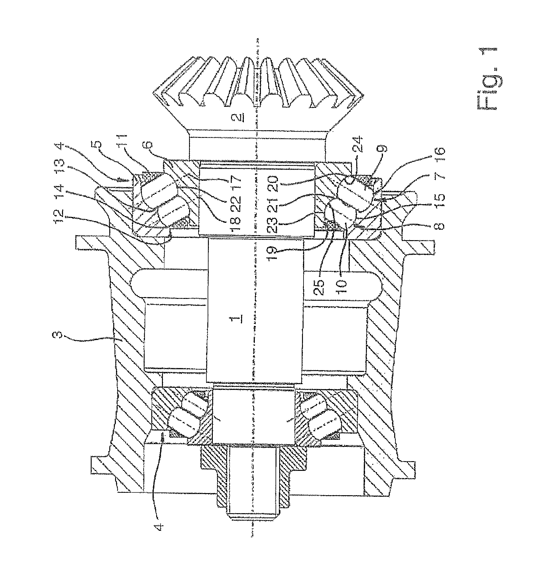 Multiple-Row Angular Contact Antifriction Bearing, Particularly For Mounting the Bevel Pinion Shaft in a Motor Vehicle Rear Axle Differential