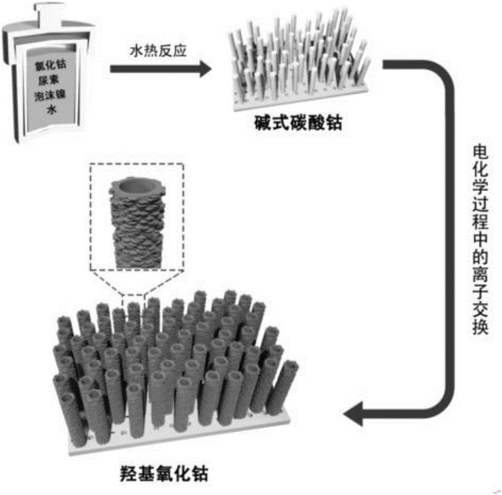 Method for preparing hydroxyl cobaltous oxide nanotube electrode