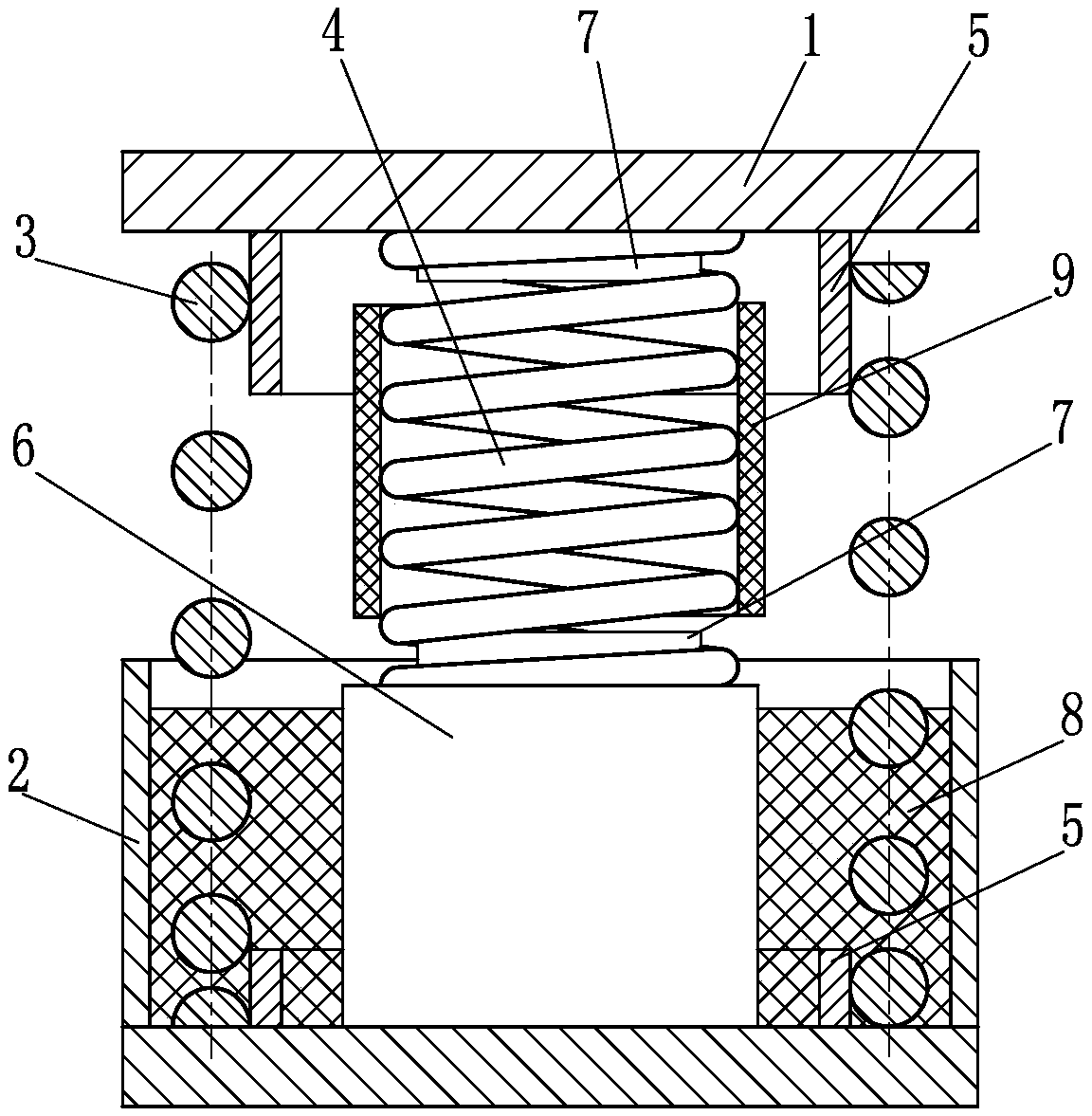 Non-linear combined spring vibration isolator