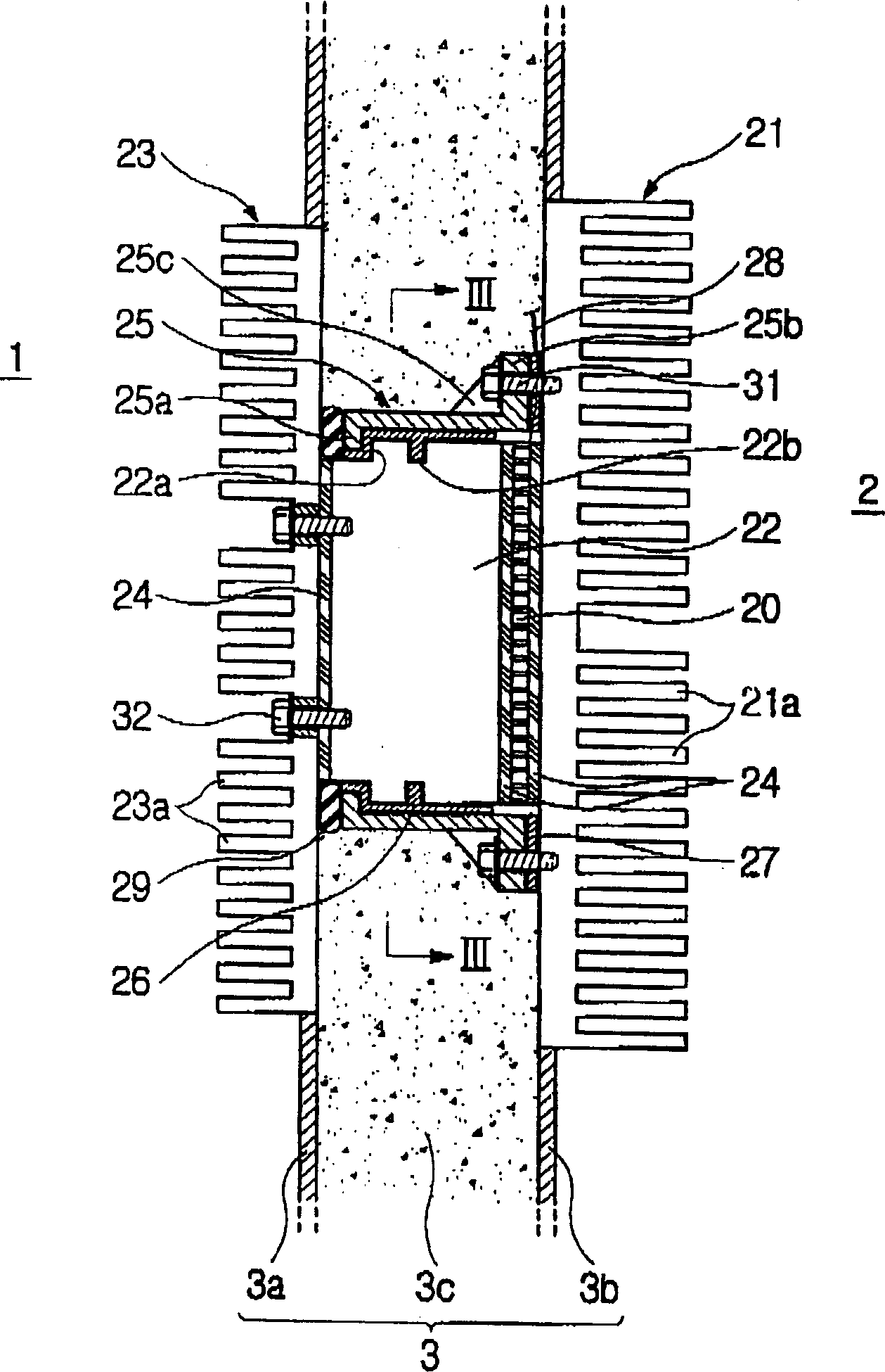 Cooling and heating device using thermoelectric module