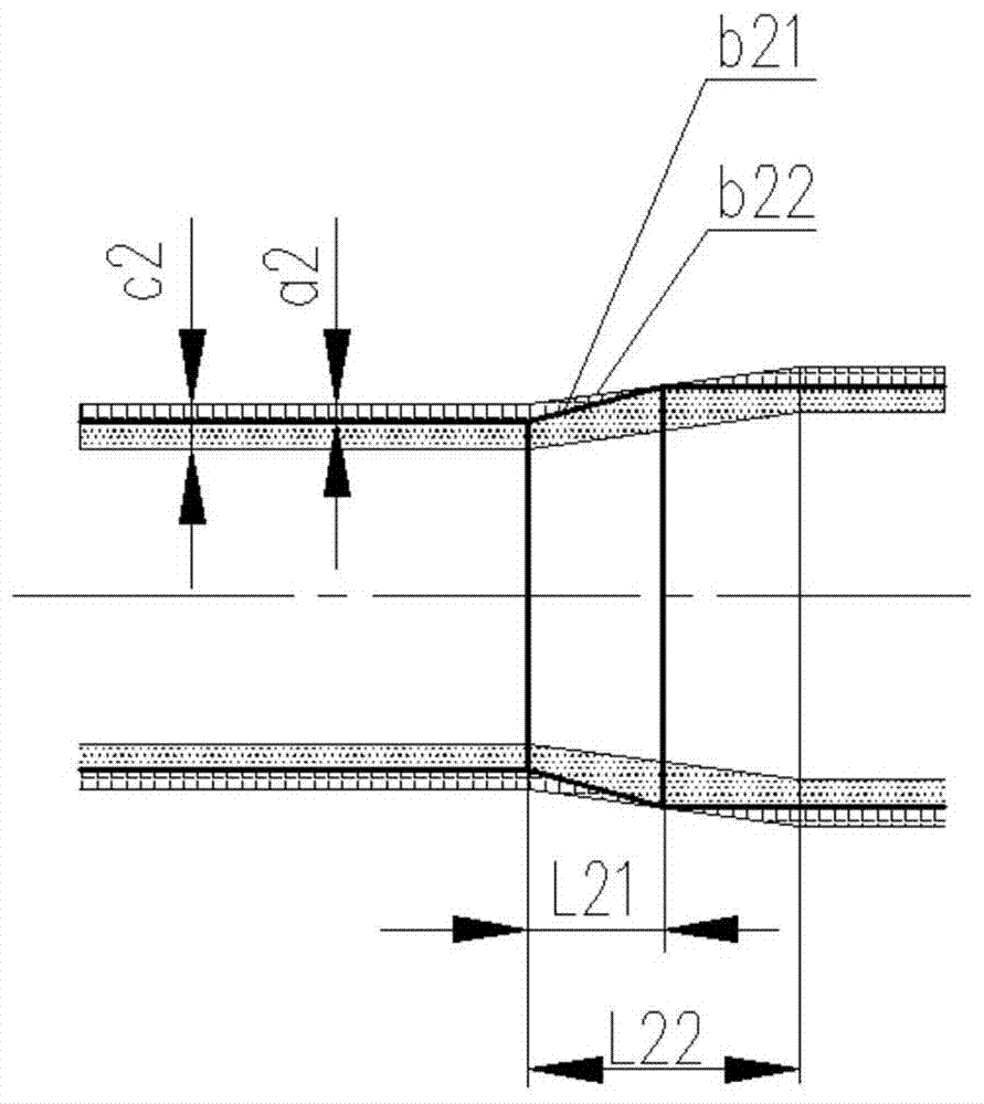 Shaft part with surface local quenching transition area and machining process