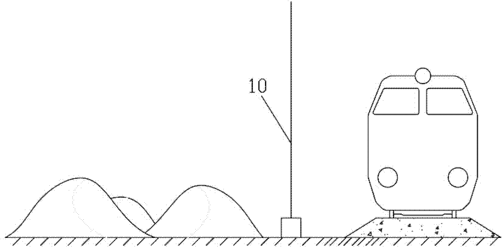 Wind shielding gravel mechanism not vertical to ground