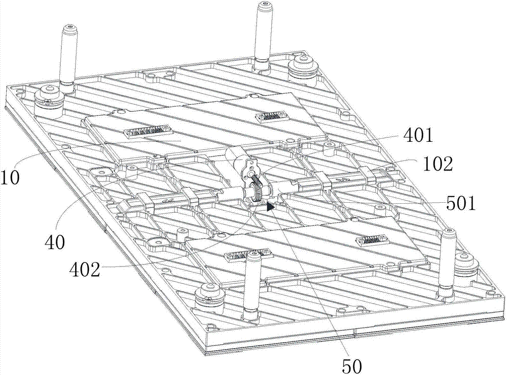 Guide device and self-unloading fall preventing display device