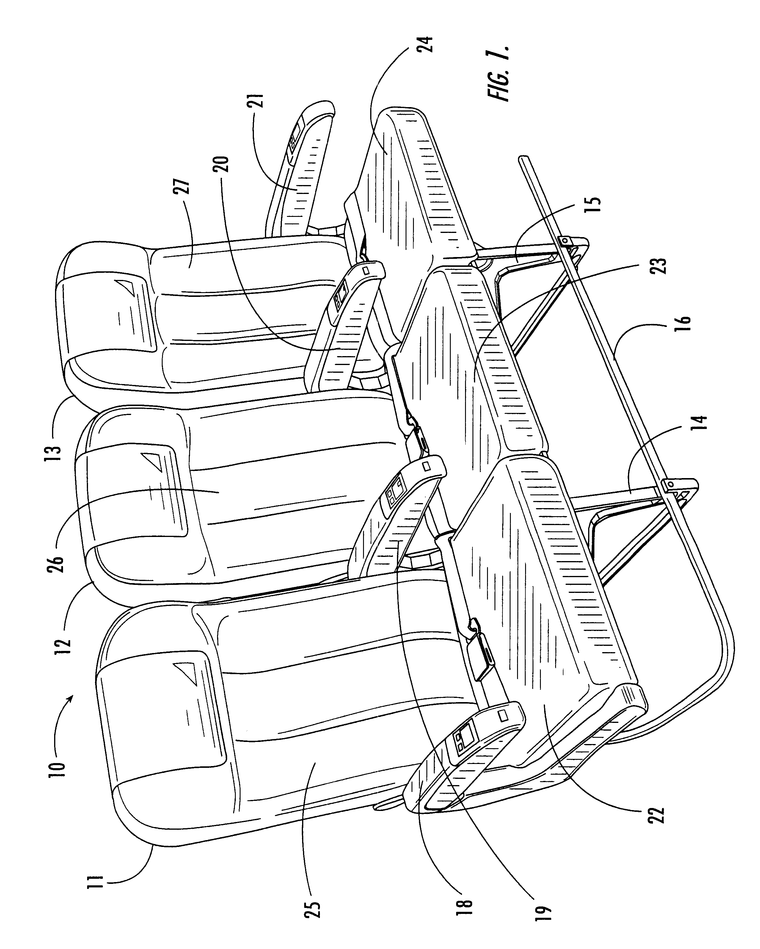Passenger seat with seat back breakover assembly and method