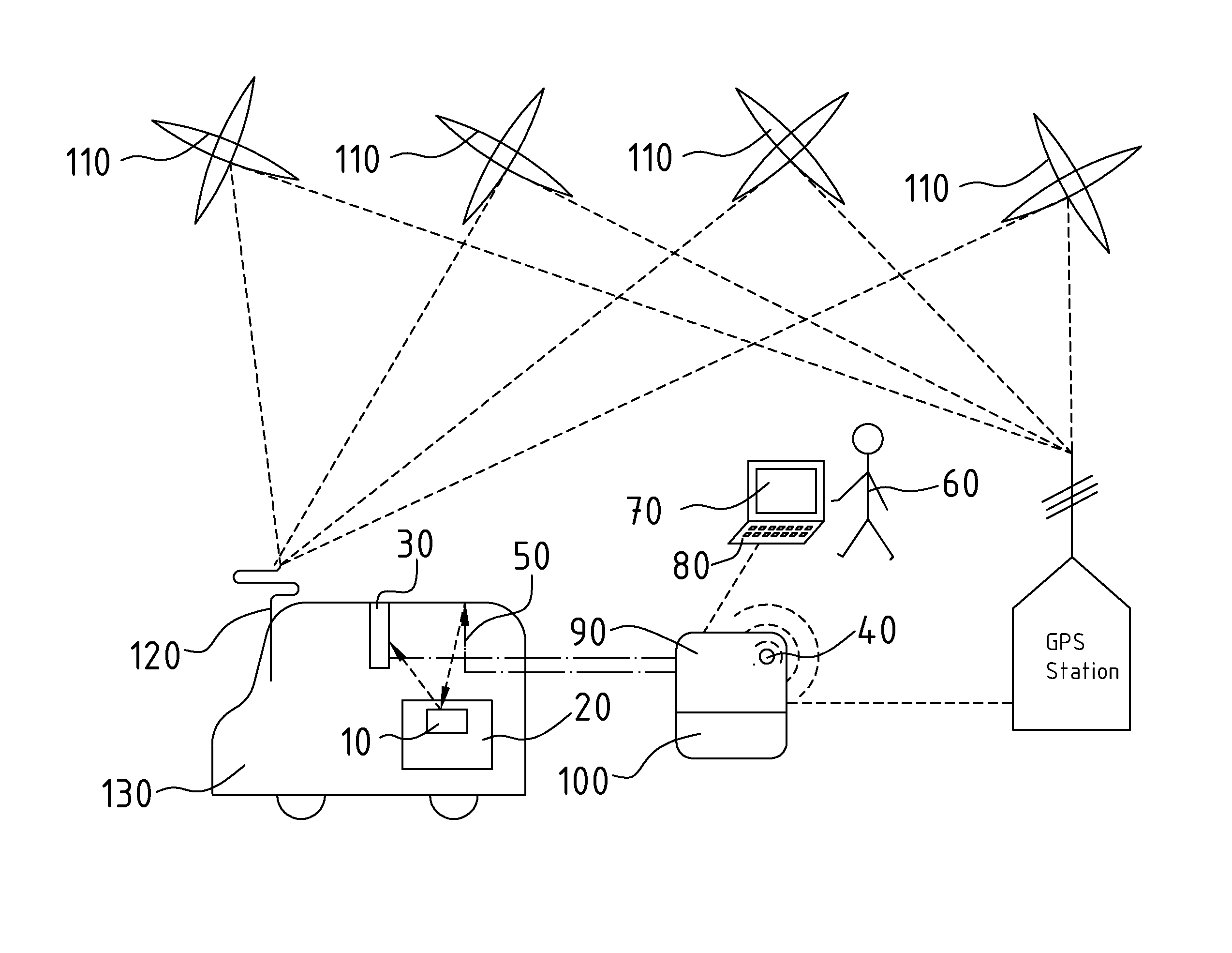 Monitoring device for a tracking system