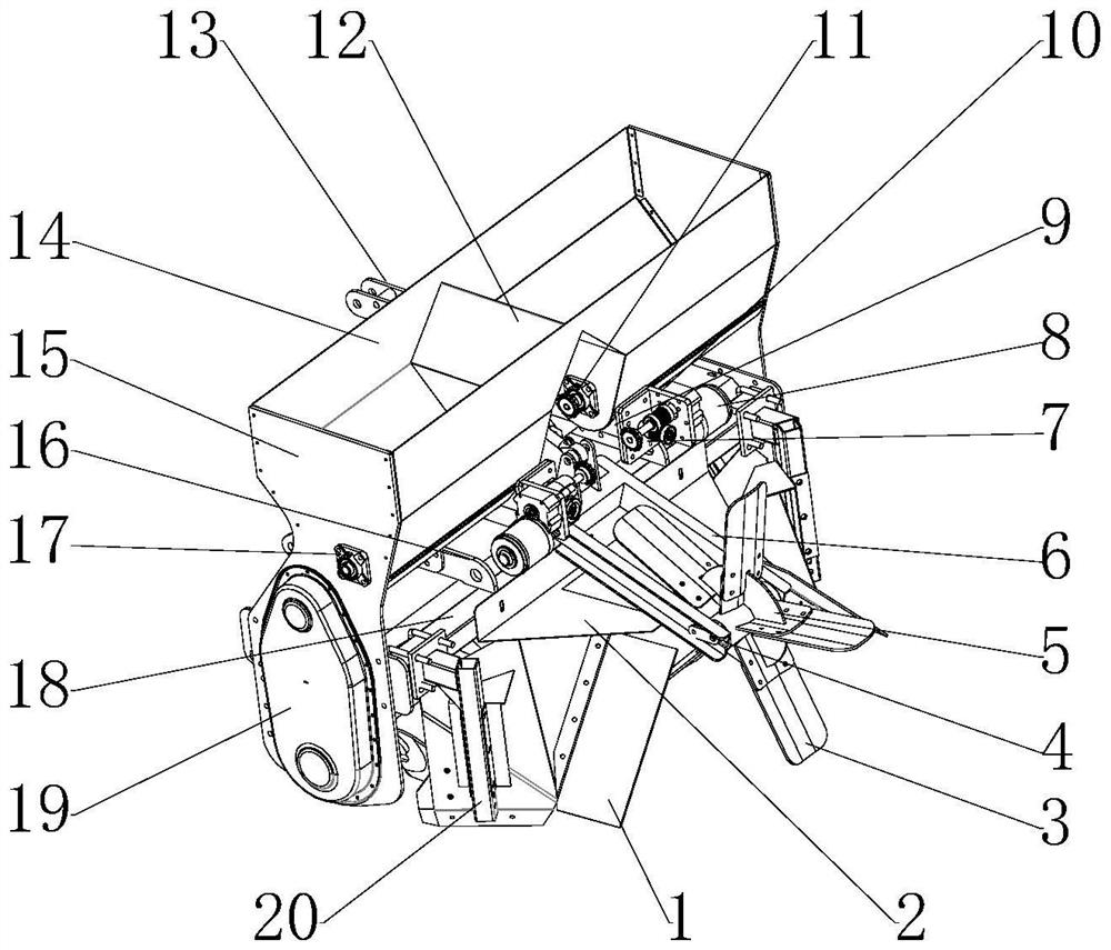 Side transmission type ridging, fertilizing and punching all-in-one machine