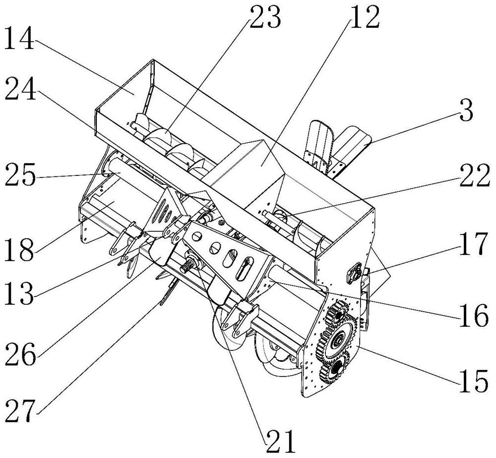 Side transmission type ridging, fertilizing and punching all-in-one machine