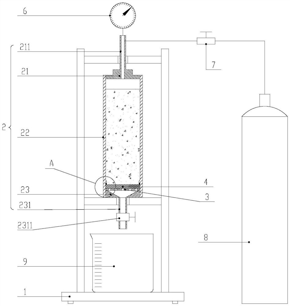 Heavy oil well sand prevention effect evaluation test device and evaluation test method