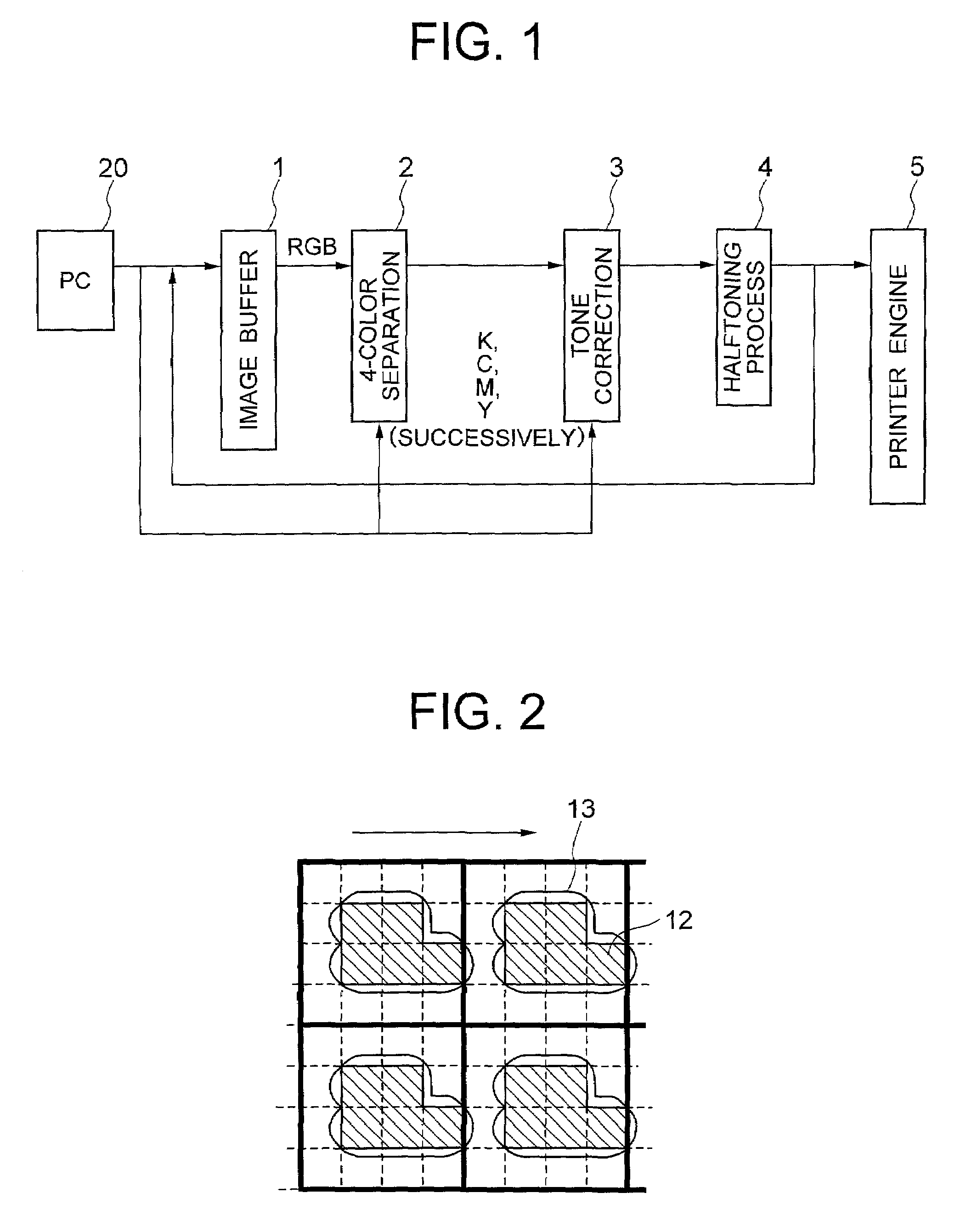 Image output device and test chart for the same