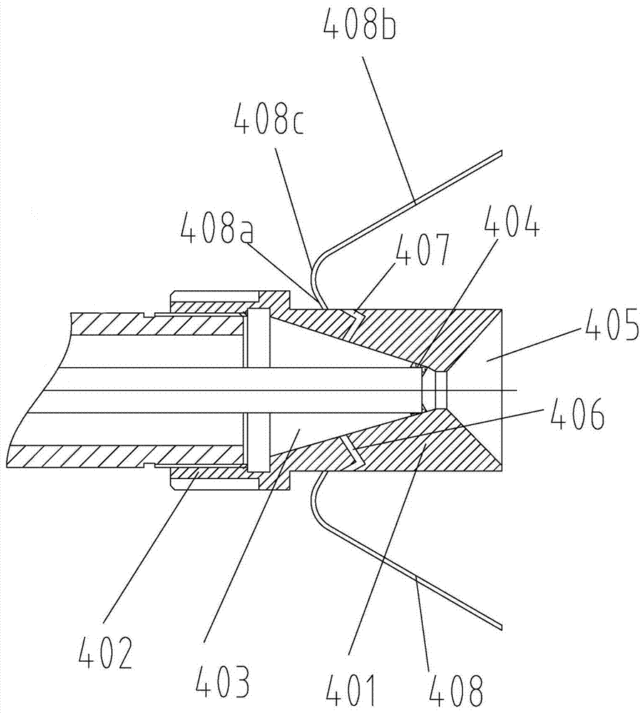 Internal blowing mechanism for steel pipe