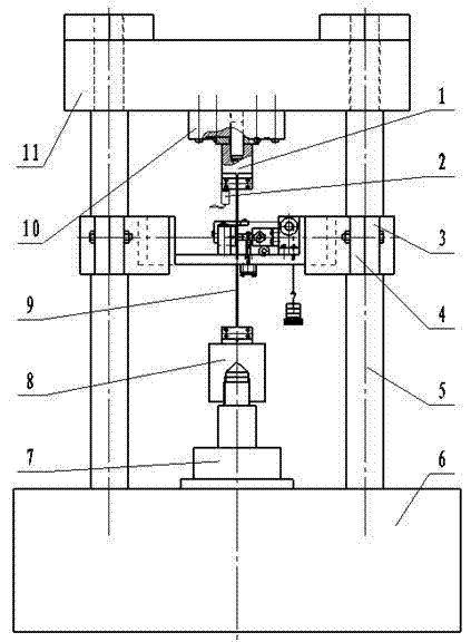 Test method and device for monitoring steel wire fretting fatigue state