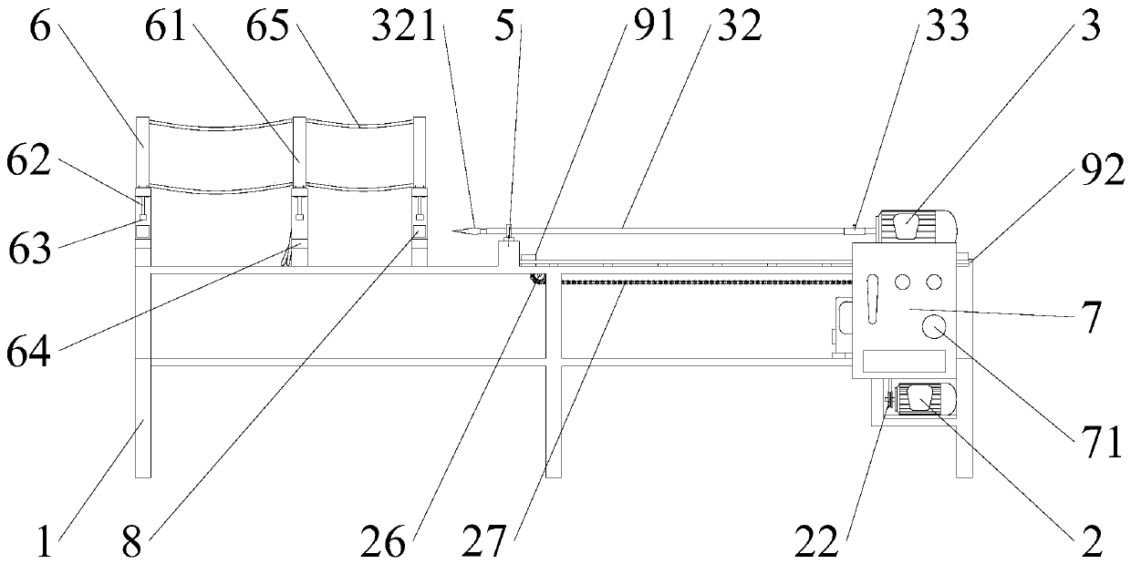 Round bamboo joint runthrough treatment equipment and joint runthrough treatment process