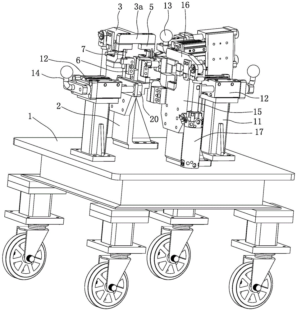 Front and back clamping mechanism for welding mounting bracket assembly of automobile steering column